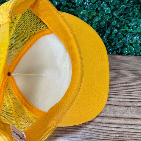 Vintage BC Football 80s Foam Trucker Hat Adult Yellow Snapback Cap FunkAP Taiwan - Picture 6 of 7